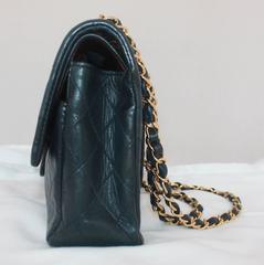 Chanel Navy Medium/Large Lambskin Double Flap Classic Handbag-GHW-Circa 89