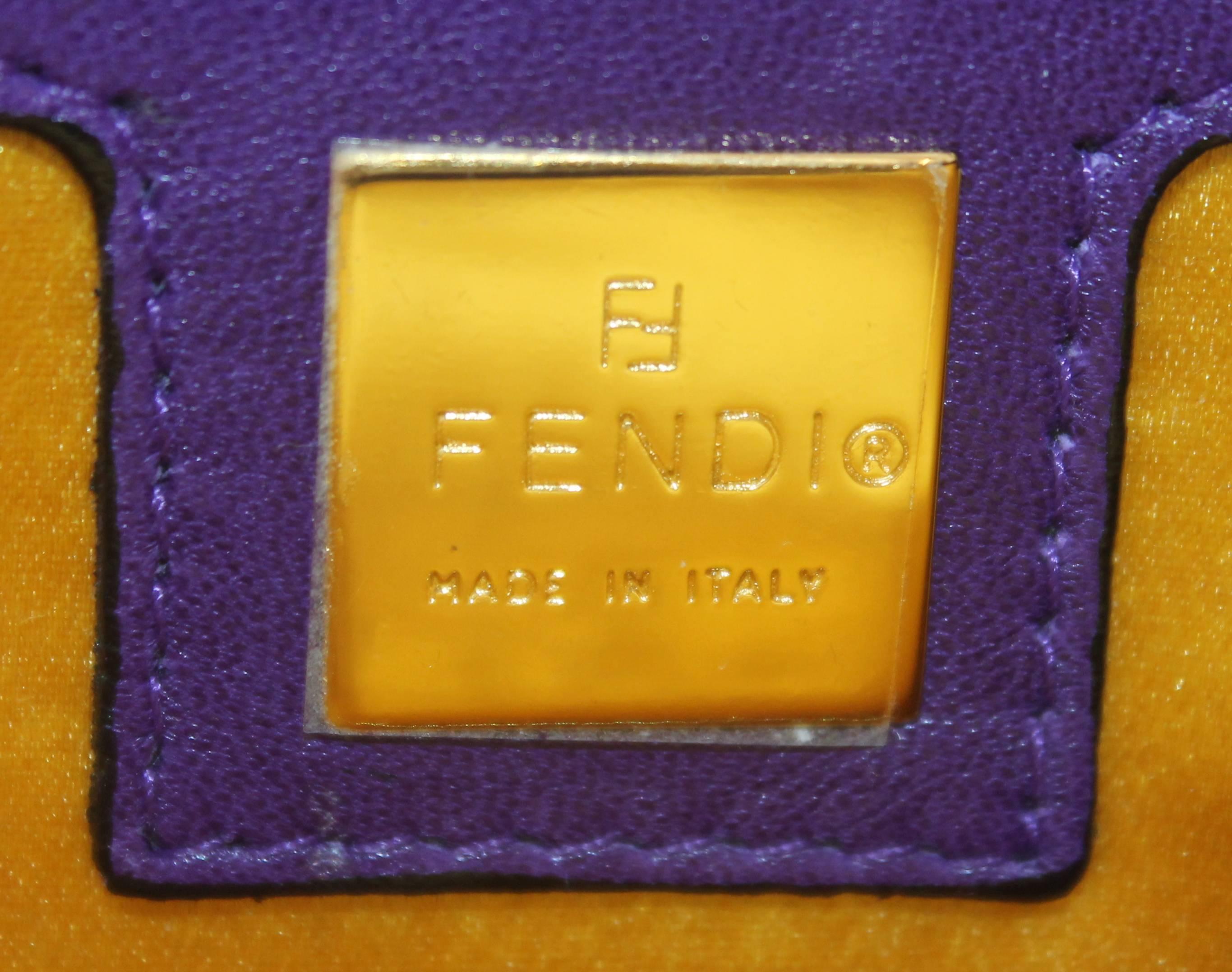 Women's Fendi Purple Suede with Leather Strap Purse - GHW