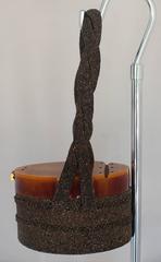 Vintage Brown Beaded Bag with Bakelite Bucket Top and Woven Strap - circa 1940's