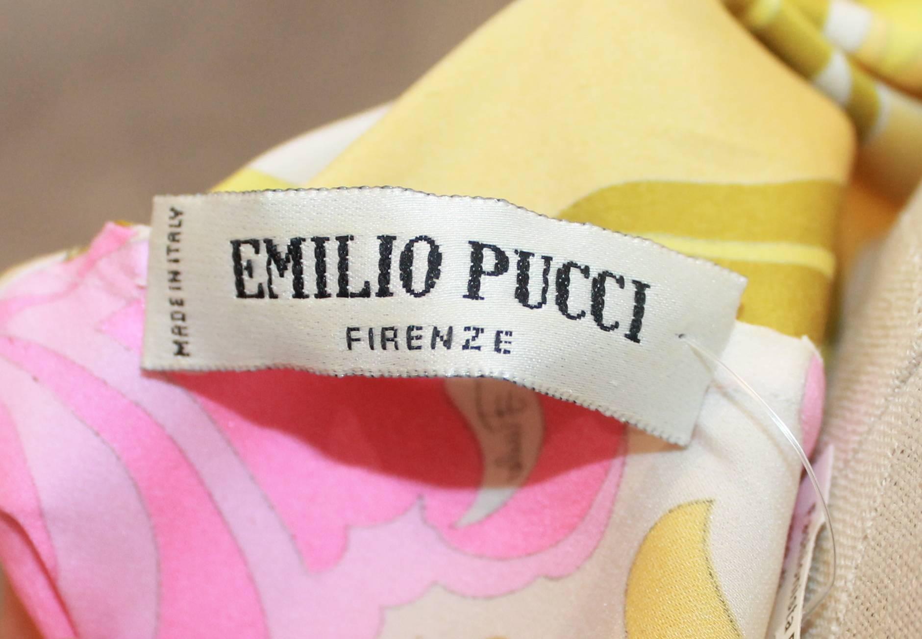 Emilio Pucci Yellow, Green & Pink Printed Skirt - 4 - 1980's In Good Condition In West Palm Beach, FL