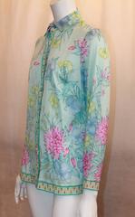 Averardo Bessi Aqua & Pastels Silk Cotton Shirt - 38