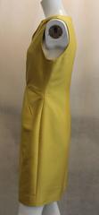Valentino Yellow Wool & Silk Pleated Sleeveless Dress - 6