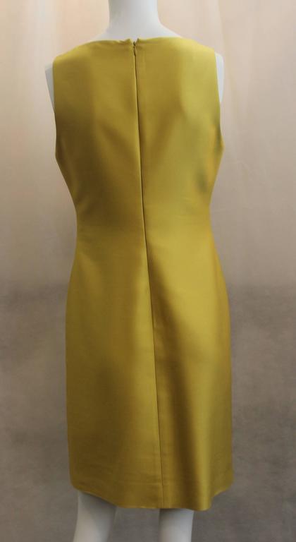 Valentino Yellow Wool and Silk Pleated Sleeveless Dress - 6 at 1stDibs