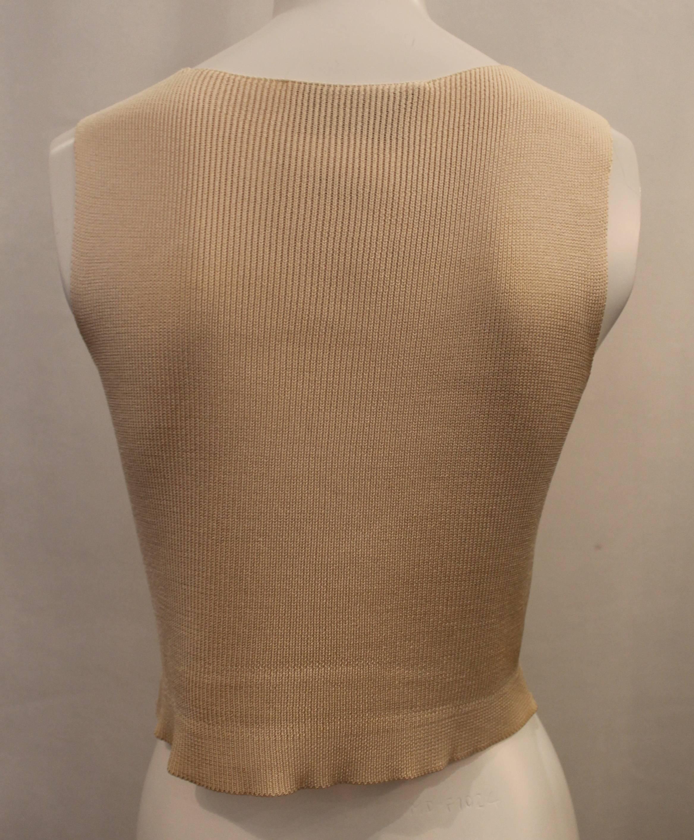 Valentino Ivory Lace Soutache Sleeveless Cropped Top - S - 1990's  In Good Condition In West Palm Beach, FL