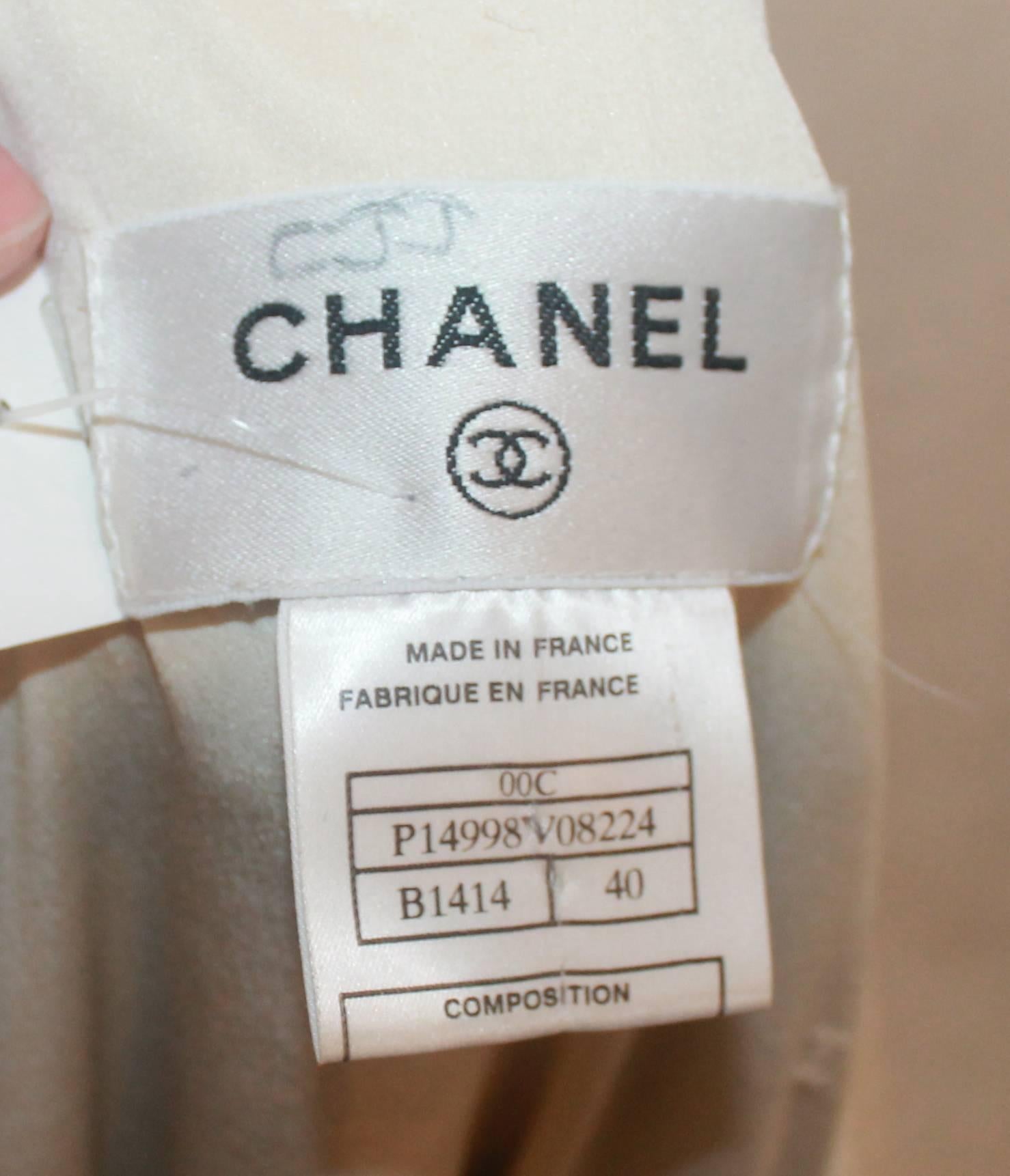 Chanel Earthtone & Blue Wool Blend Colorblock Jacket - 40 - 00C 2