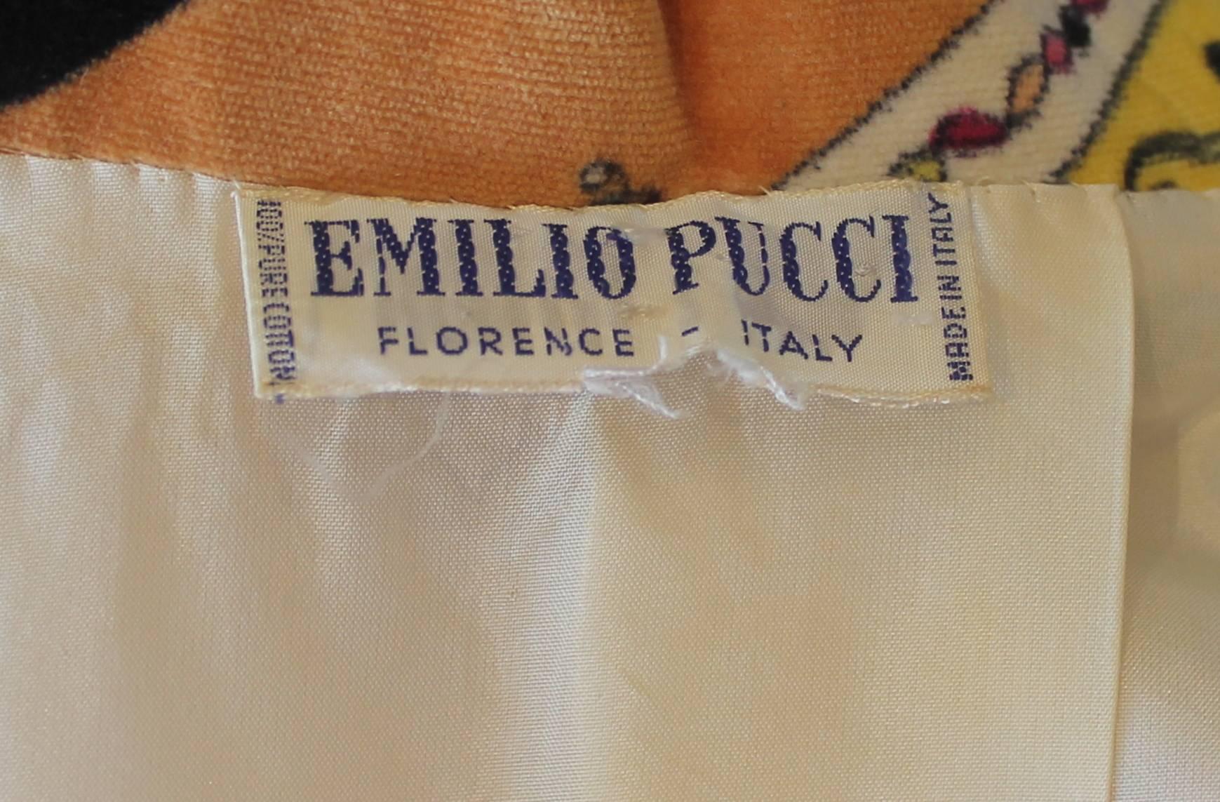 Pucci Vintage Multi Colored Velvet Shirt Jacket  - 4 - 1970's 1