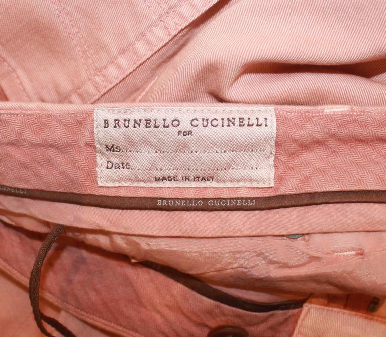 Brunello Cucinelli Blush Cotton Jeans - 6 For Sale at 1stDibs | blush jeans
