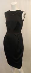 Valentino Black Sleeveless Tapered Dress with Beading Silk Dress - S