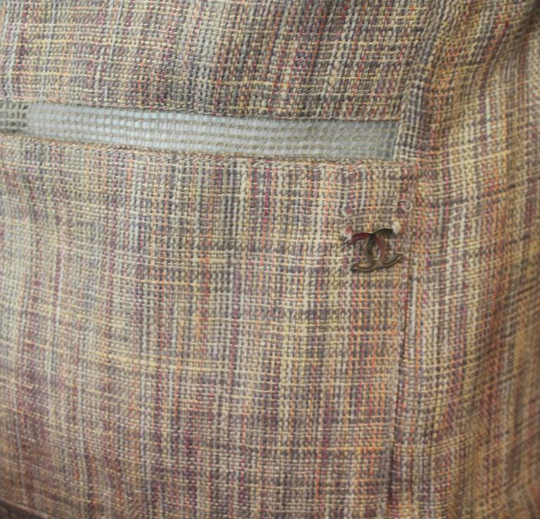 Chanel Earthtone Linen Blend Skirt Suit with Mesh Detail - 38 - 99P For ...