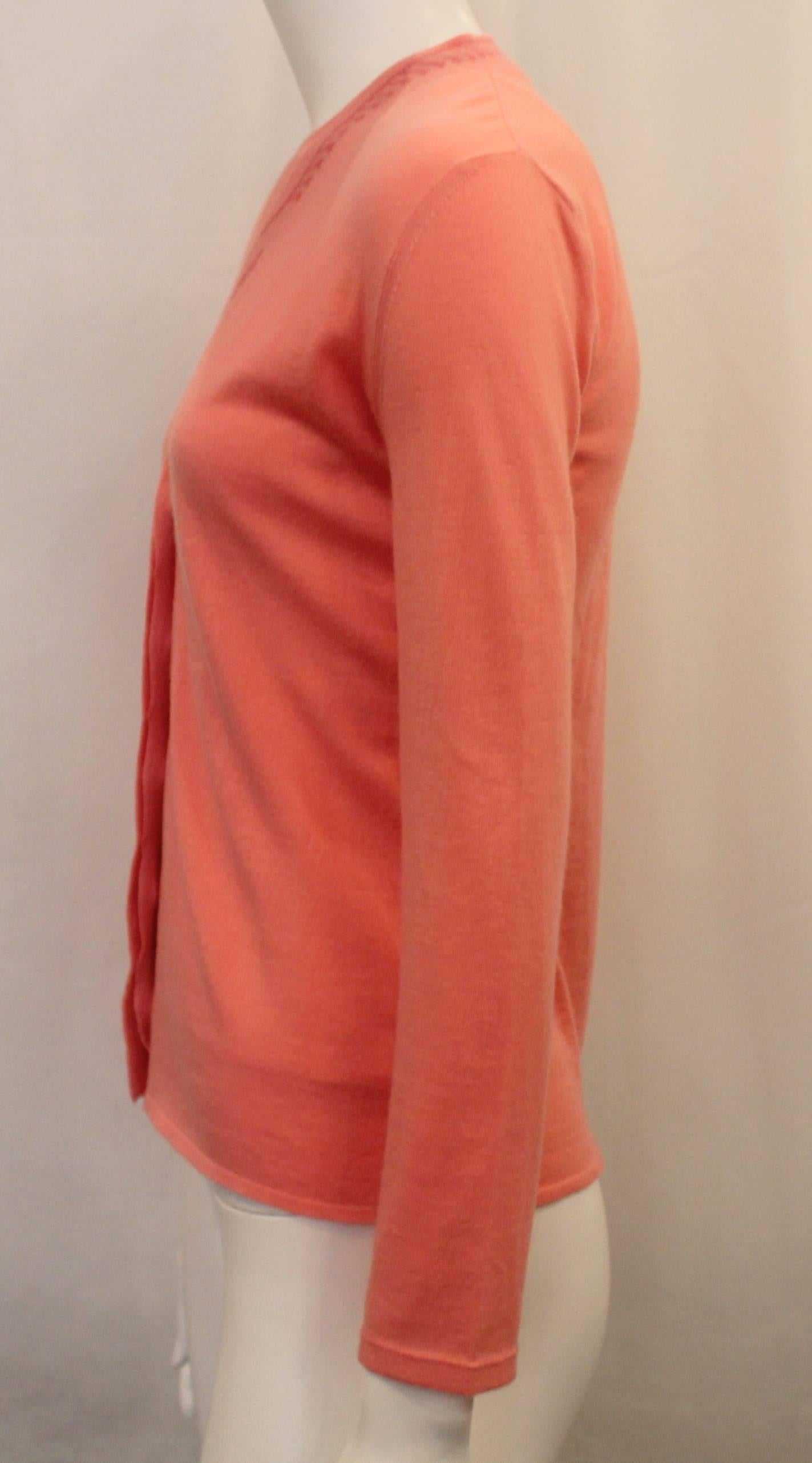 Emilio Pucci Koralle Kaschmirmischung Pullover-Set - XS - 1990er Jahre (Orange) im Angebot
