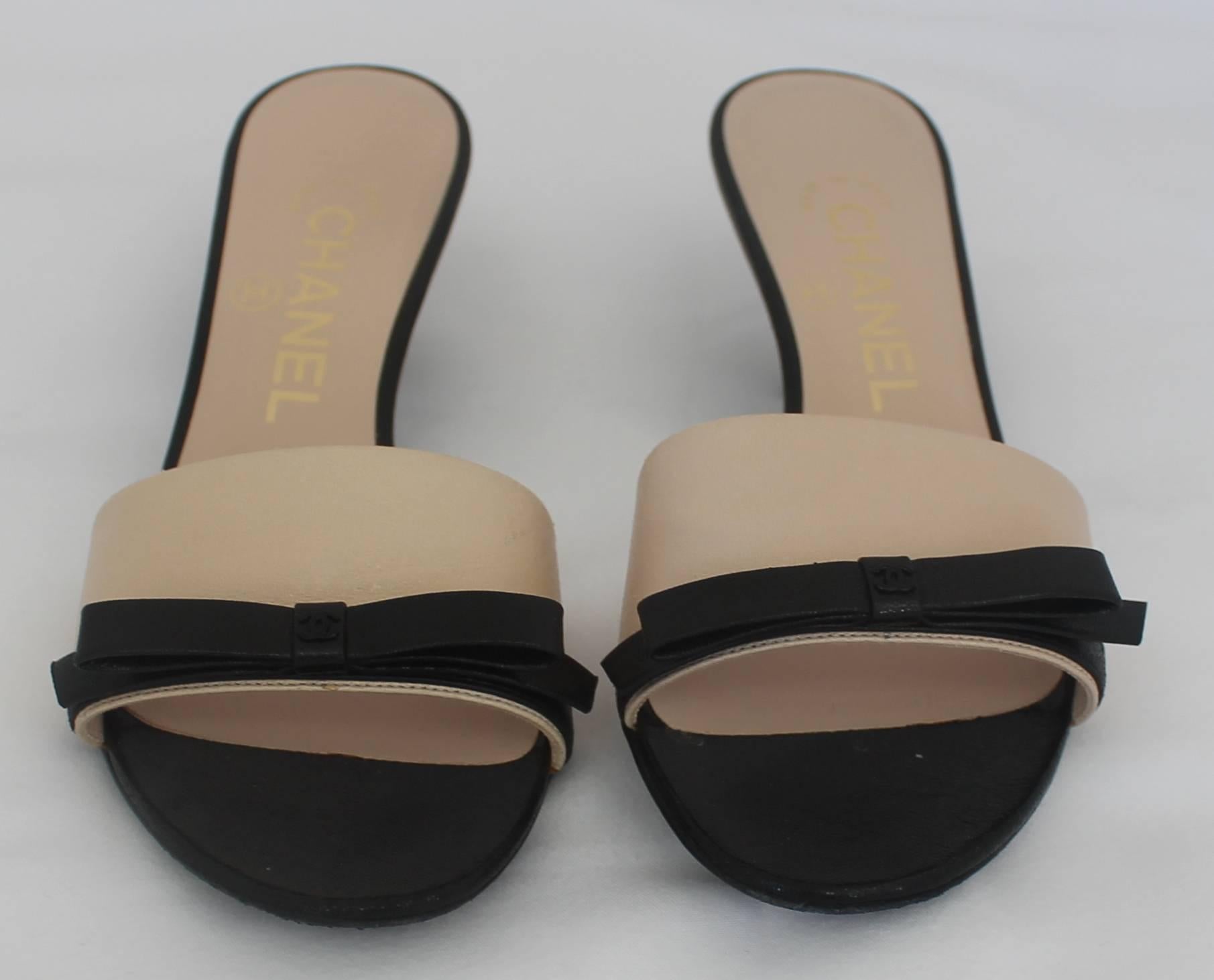 tan and black heels