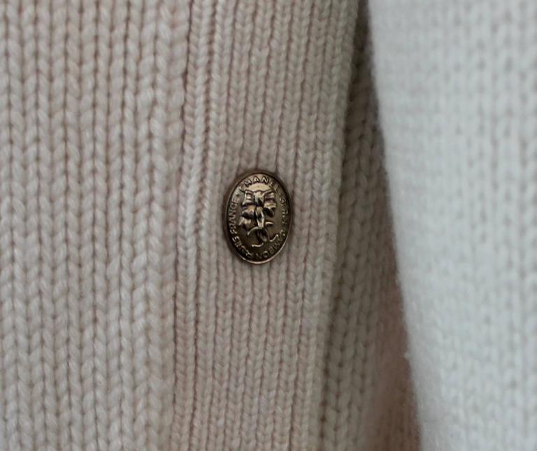 Women's Chanel Ivory Cashmere Knitted Turtleneck with Gold Button Details - 36 - 04A For Sale