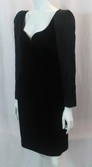 Adele Simpson Vintage Black Velvet and Silk Evening Dress - circa 1980s