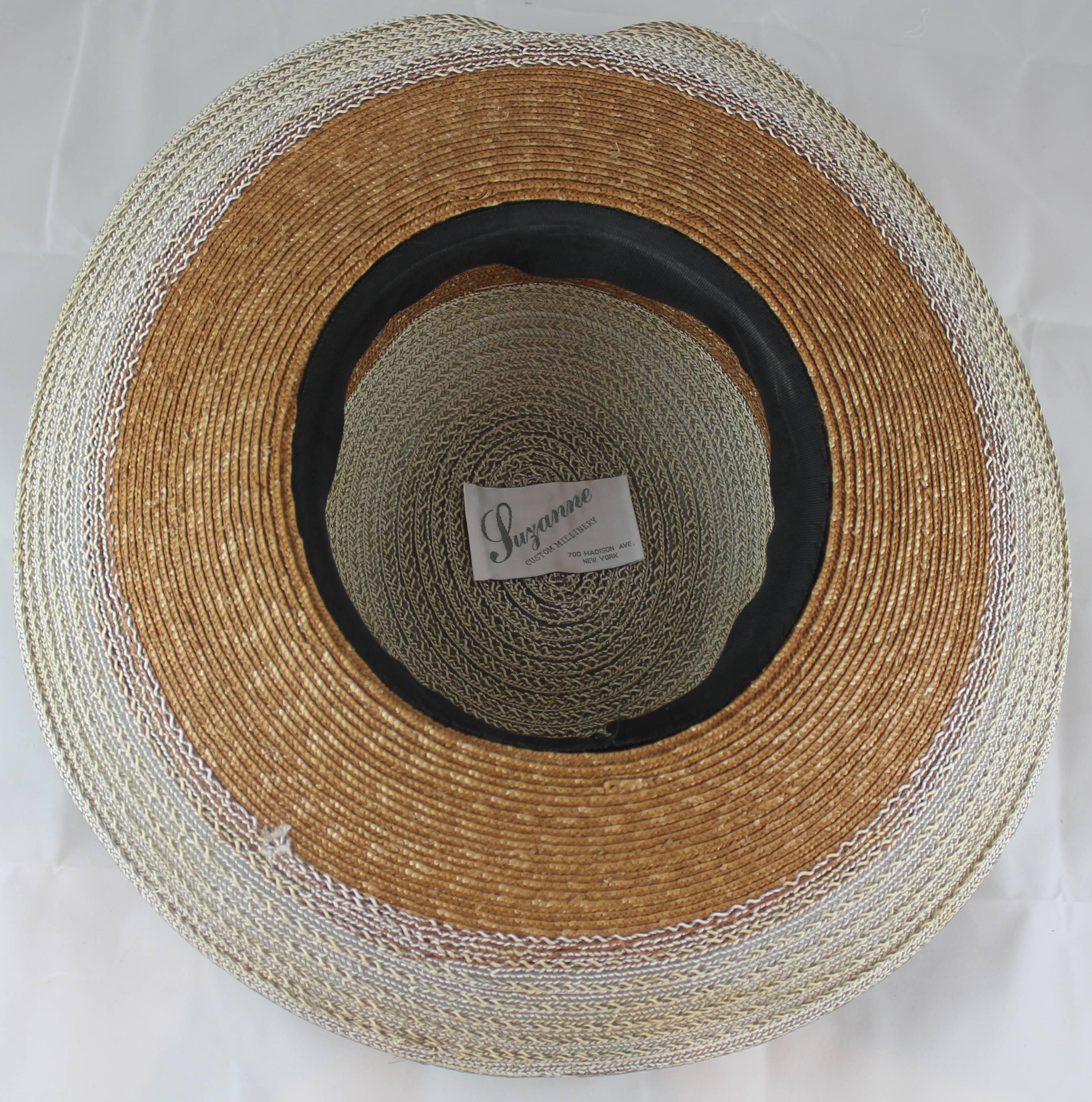 Women's Suzanne Couture Millinery Ivory and Beige Straw Hat