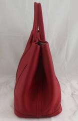 Hermes Rouge Casaque Leather 36 Garden Party Bag - 2014