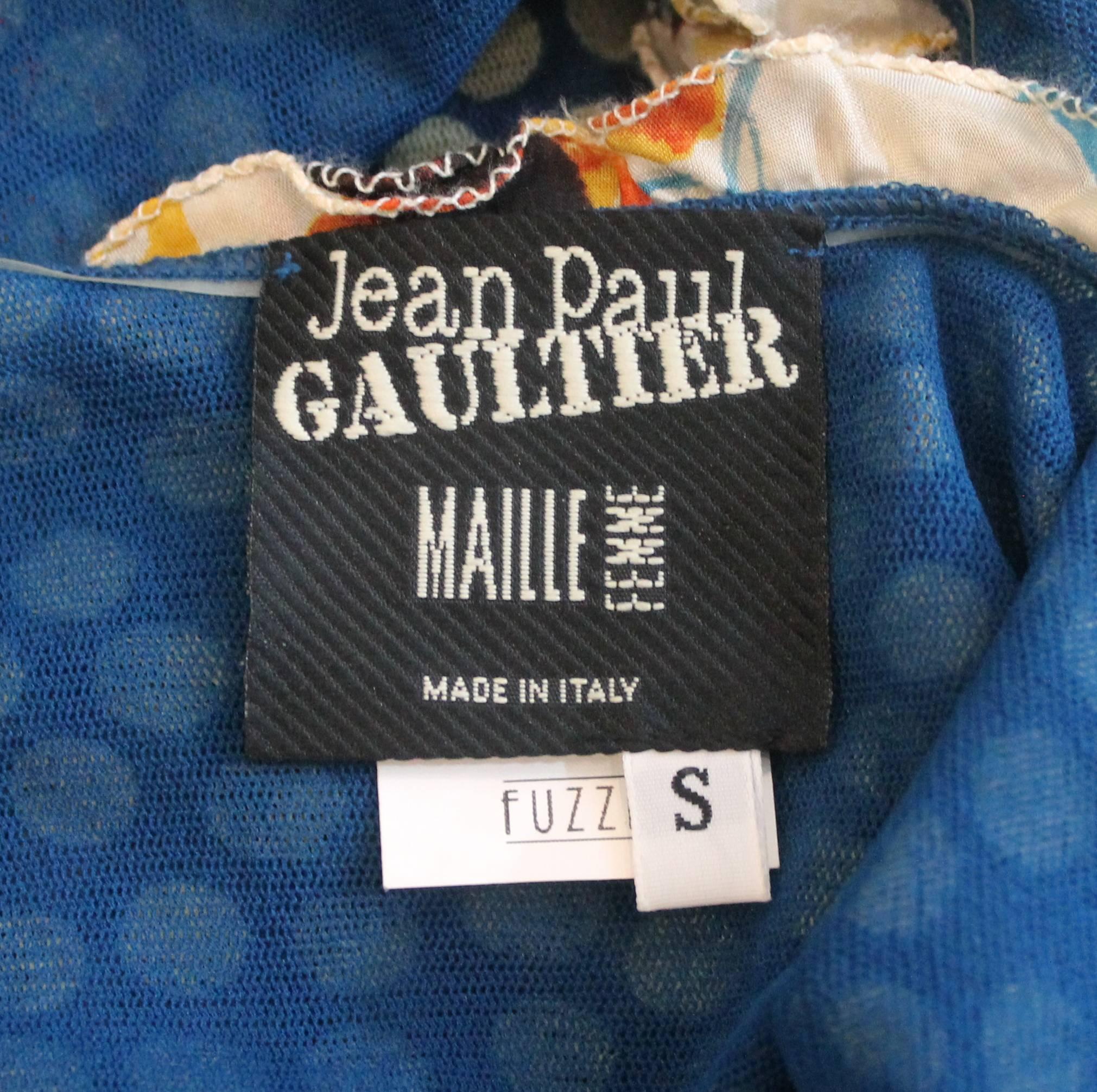Jean Paul Gaultier Blue Polka Dot Dress with Embellishing - S - 1990's  1