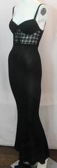 Versace Couture Black Knit Gown with Crochet Bodice - M - 1990's