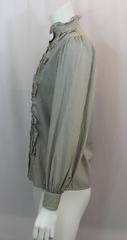 Yves Saint Laurent Ivory and Black Thin Striped Cotton Shirt - 36 - 1960's