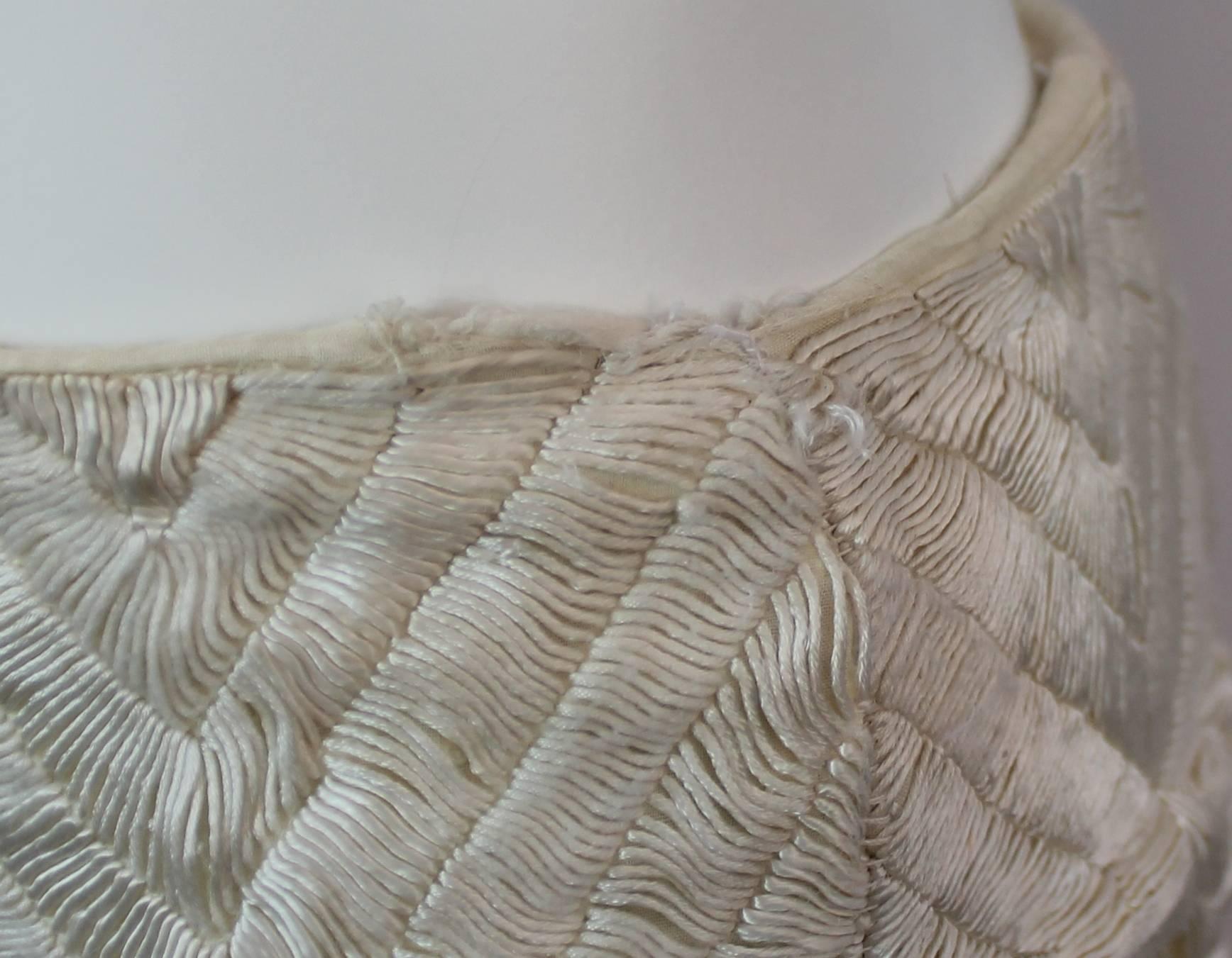 Gray Gucci Cream Silk Tapered Skirt with Diamond Design - 42