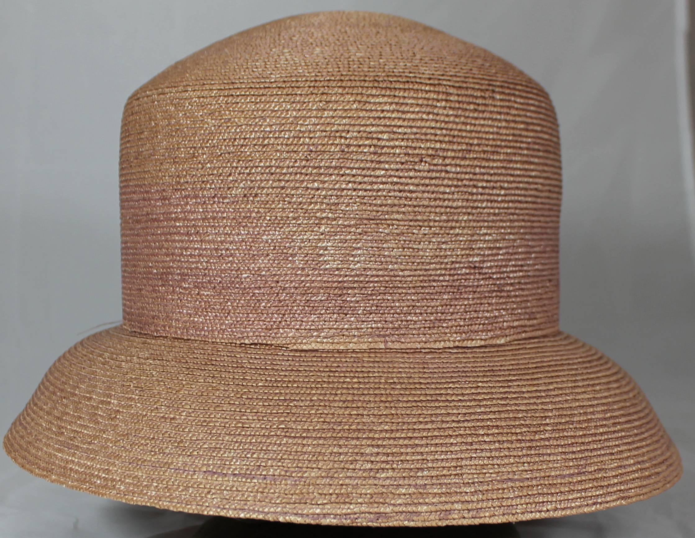 Brown Suzanne Couture Millinery Blush Straw Hat