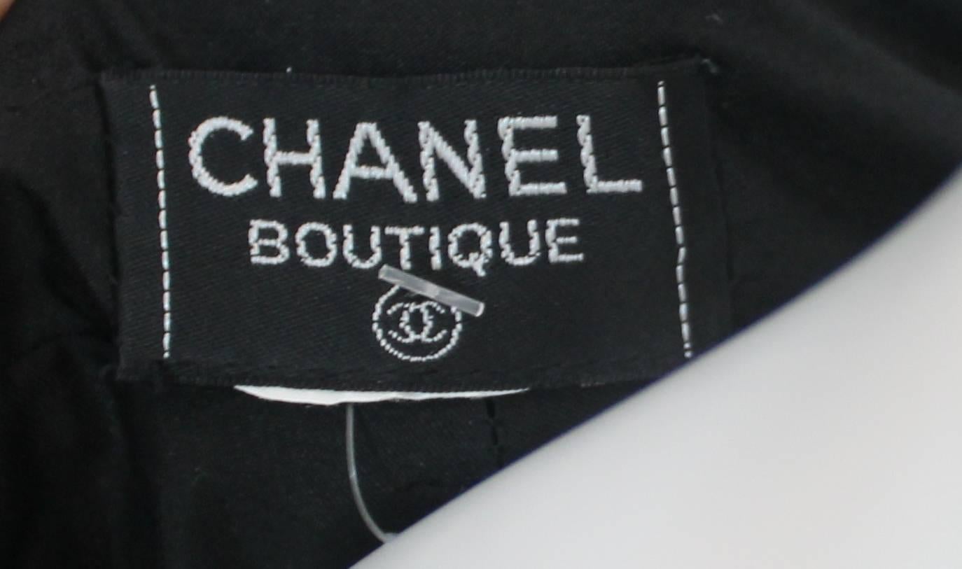 Chanel Black Velvet Sailor Style Pants with Gripoix Buttons - 34 - 1980's 1