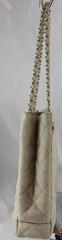 Chanel Beige Raffia Quilted Tote w/ Turnkey Lock & chain strap-SHW-circa 97