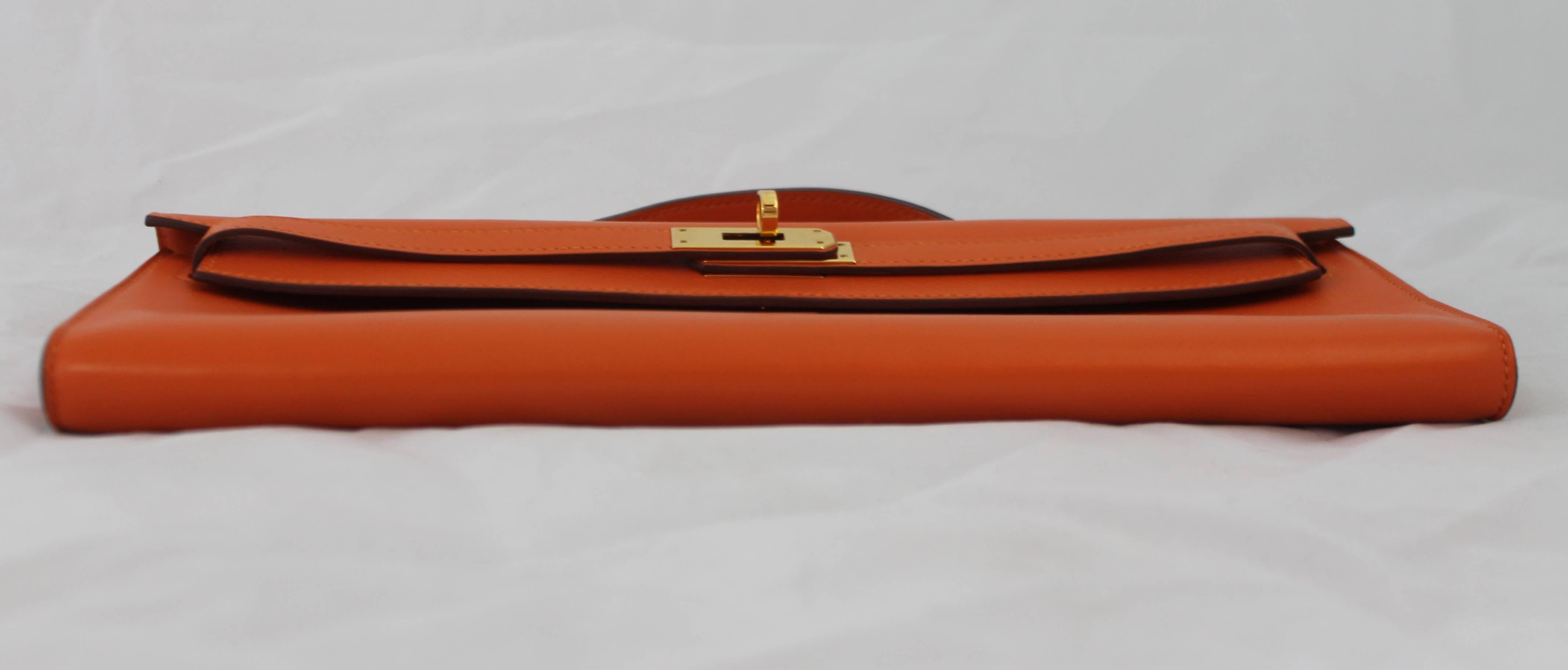 Women's Hermes Orange Chevre de Coromandel 31cm Kelly Cut - GHW - Q
