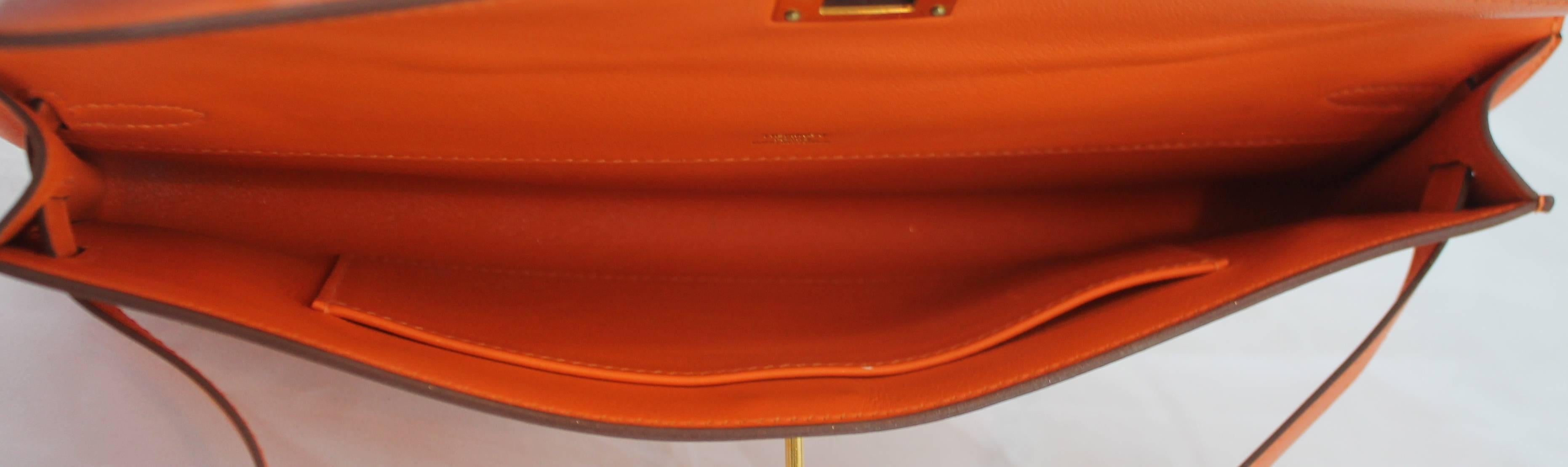 Hermes Orange Chevre de Coromandel 31cm Kelly Cut - GHW - Q 1