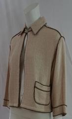 Chanel Runway Spring 1999 Collection Beige Cotton Knit Jacket-Size 38