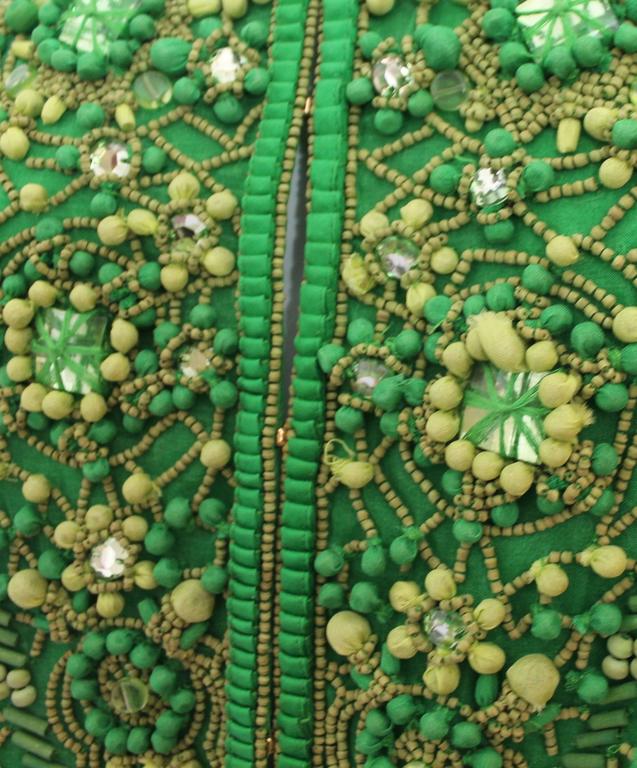 Women's Escada Green Silk Heavily Beaded Jacket/Top - 36