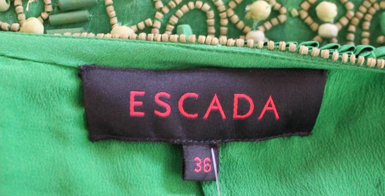 Escada Green Silk Heavily Beaded Jacket/Top - 36 1