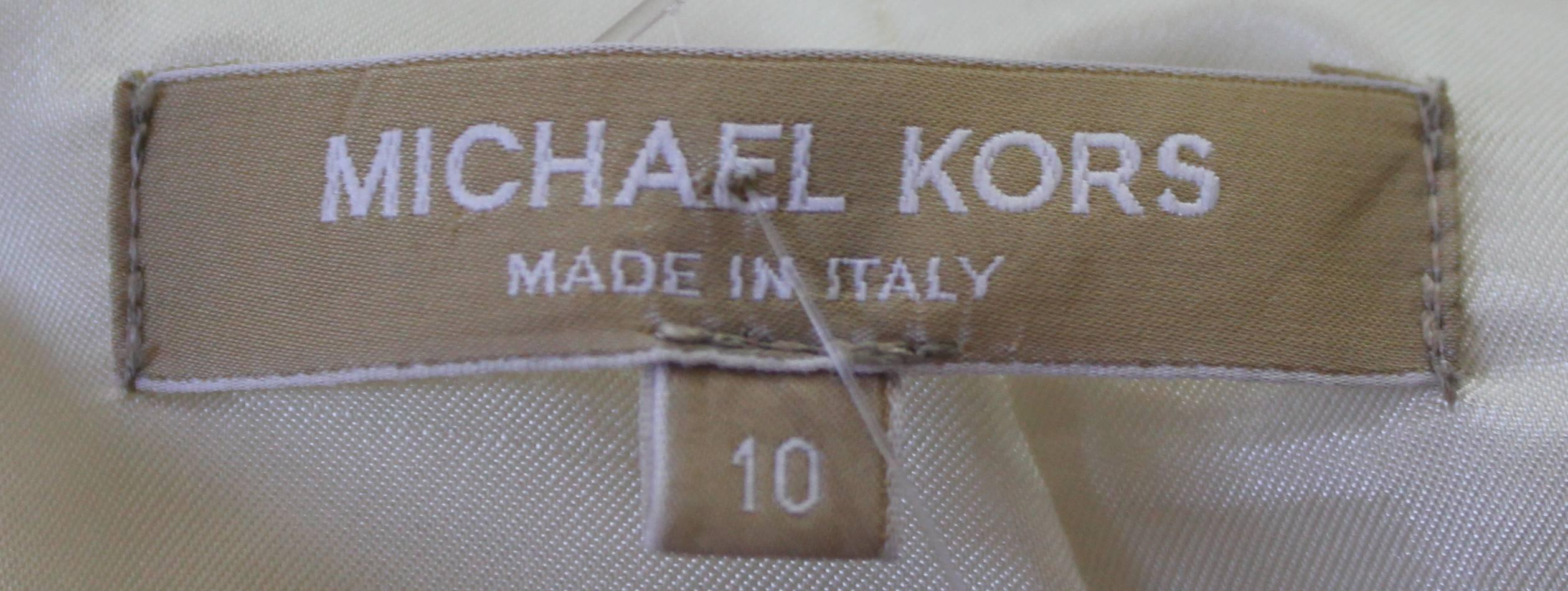 Michael Kors Ivory Lightweight Wool Sleeveless Shift Dress - GHW-10 1