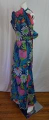 Givenchy Multi Color Silk Organza Floral Halter Dress with Ruffle, Circa 1970s