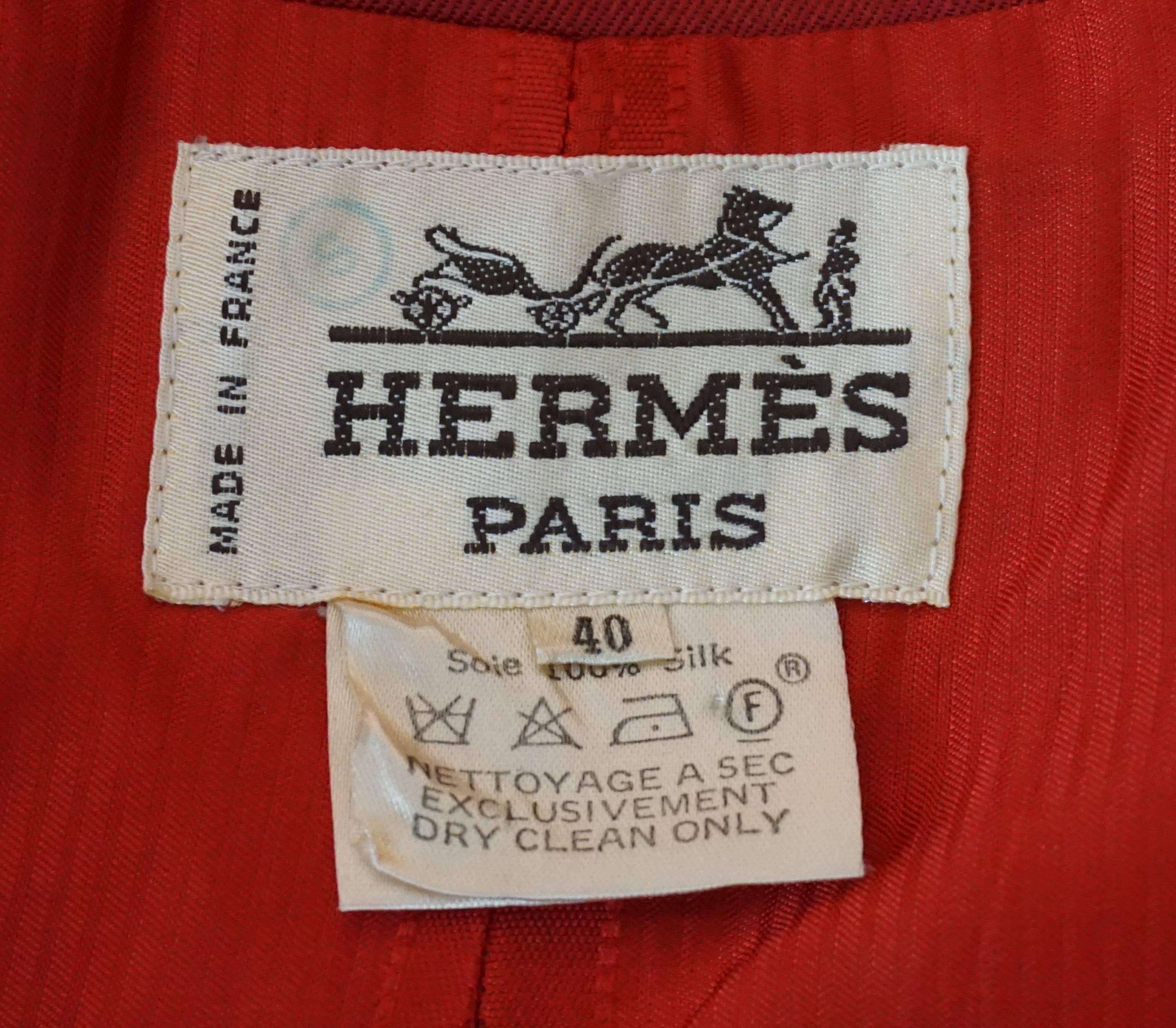 Hermes Red and Multi Silk 