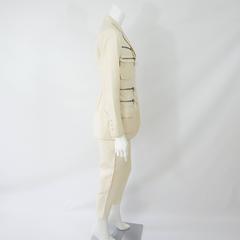 Jean Paul Gaultier Ivory Linen Safari Style Pant Suit - 42 - Circa 90's