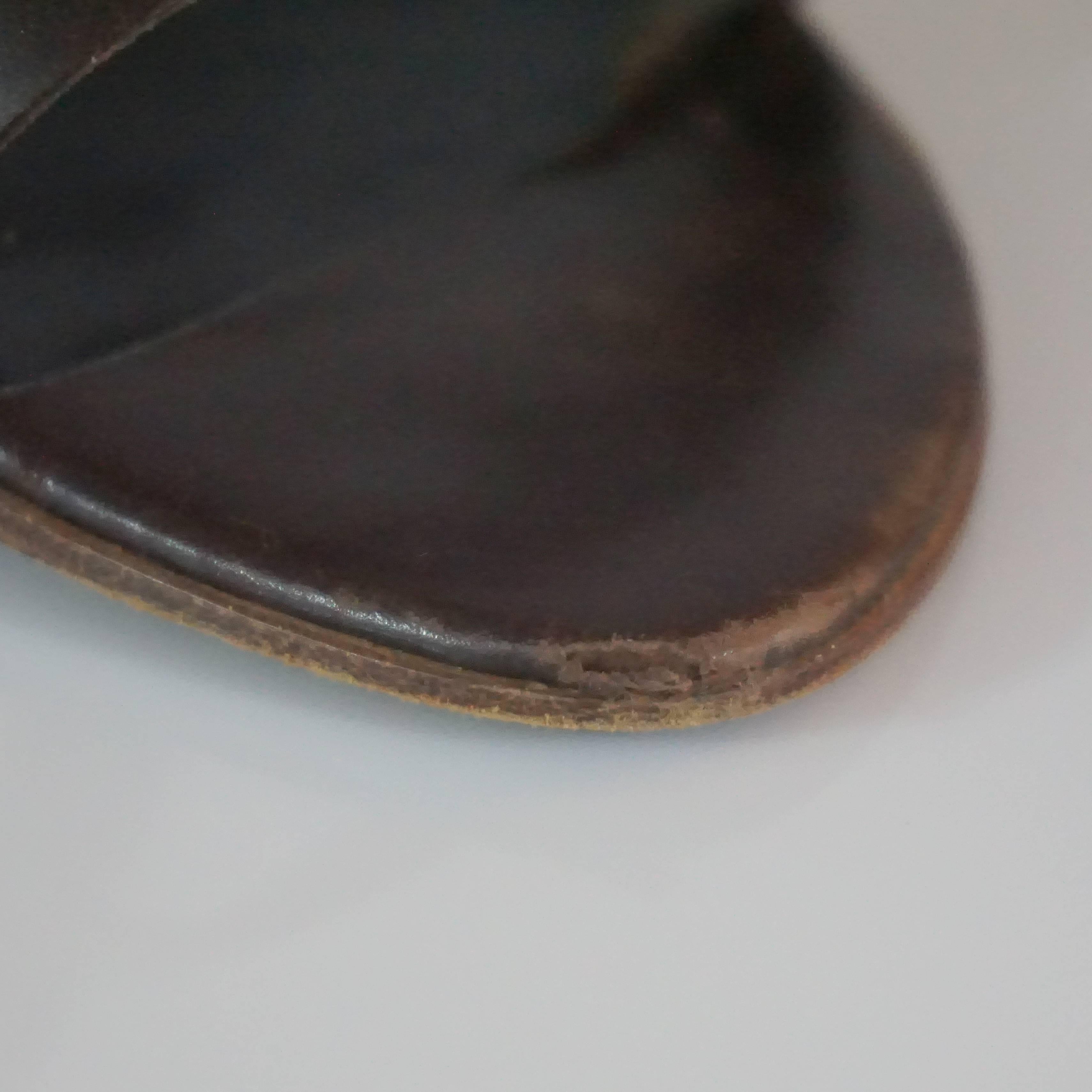 Bottega Veneta Chocolate Brown Leather Strappy Sandals - 36 2