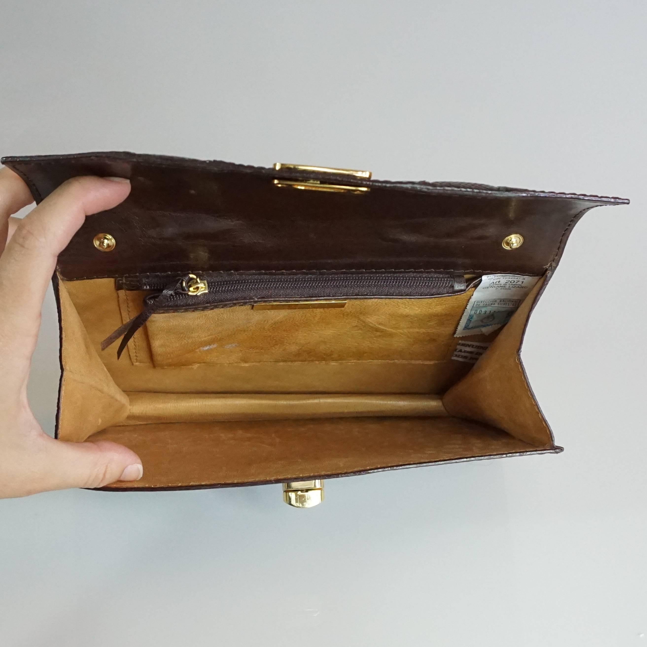 Lopez Taibo Brown Lizard Top Handle Handbag For Sale at 1stDibs