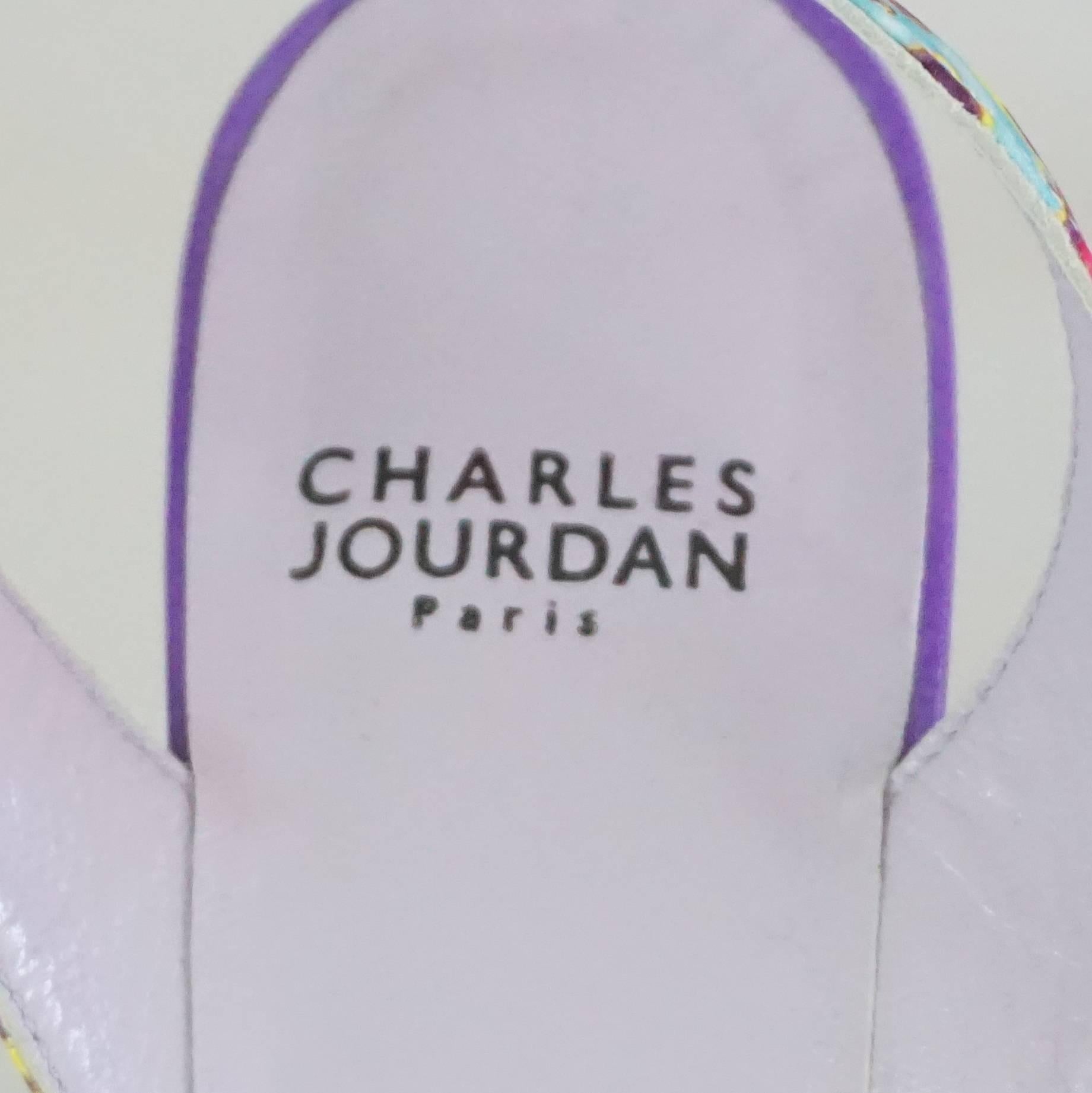 Charles Jourdan Purple & Multi Platform Slingbacks - 8.5 1