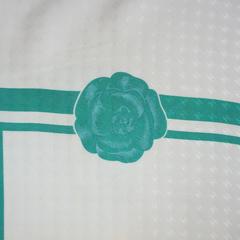 Chanel Ivory & Green Silk Chiffon Motif Scarf - 1990's
