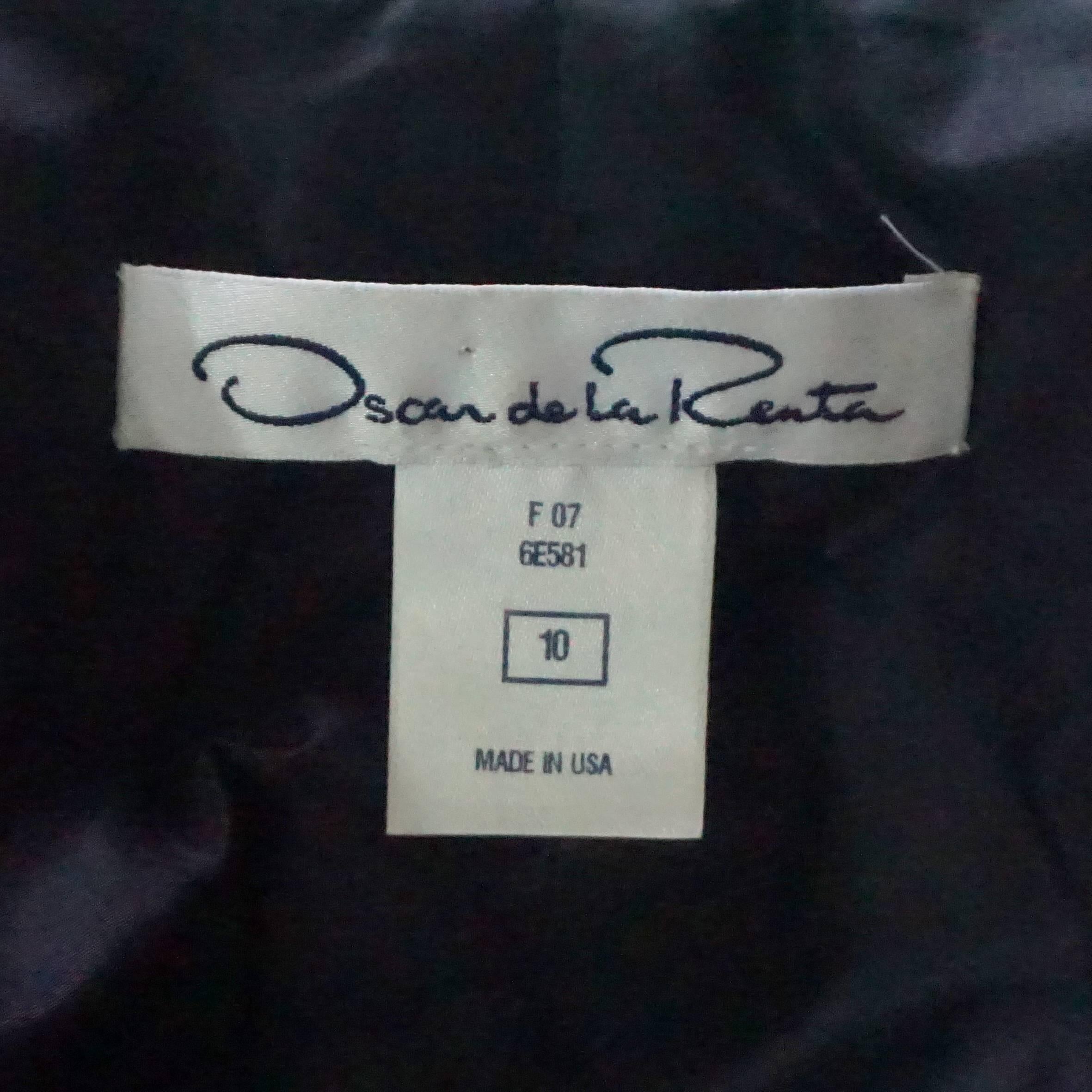 Oscar de la Renta Herbst 2007 Vintage Aubergine & Silber Tweed Jacke - Größe 10 Damen im Angebot