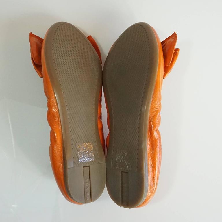 orange leather flats