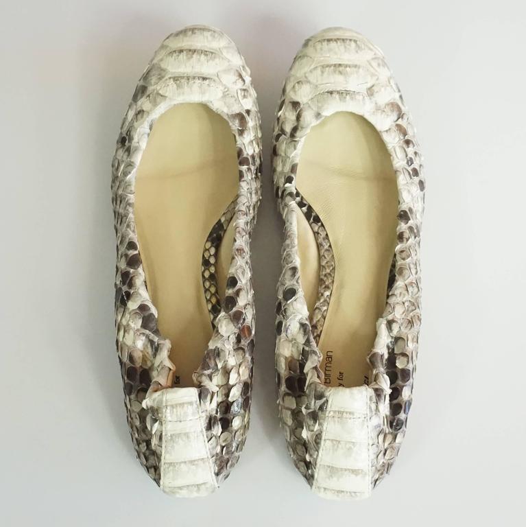 Alexandre Birman Ivory and Gray Python Flats - 36 For Sale at 1stDibs ...