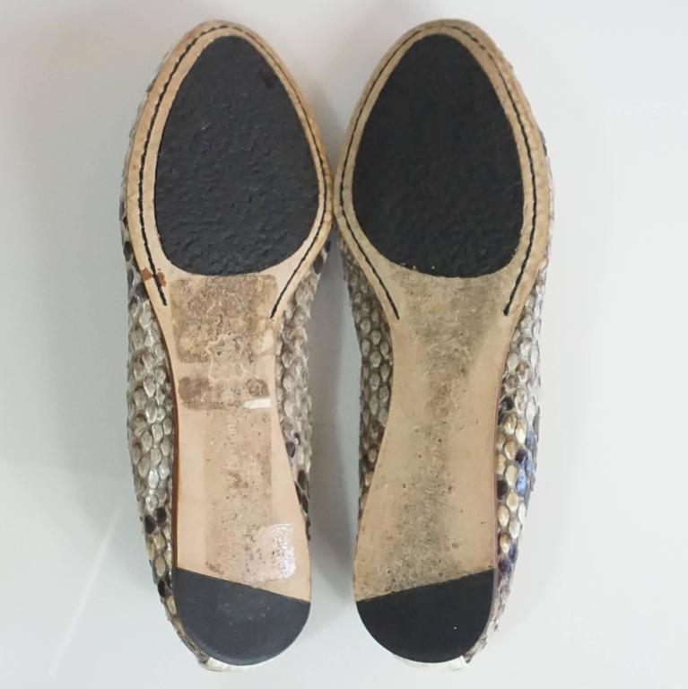 Alexandre Birman Ivory and Gray Python Flats - 36 For Sale at 1stDibs ...