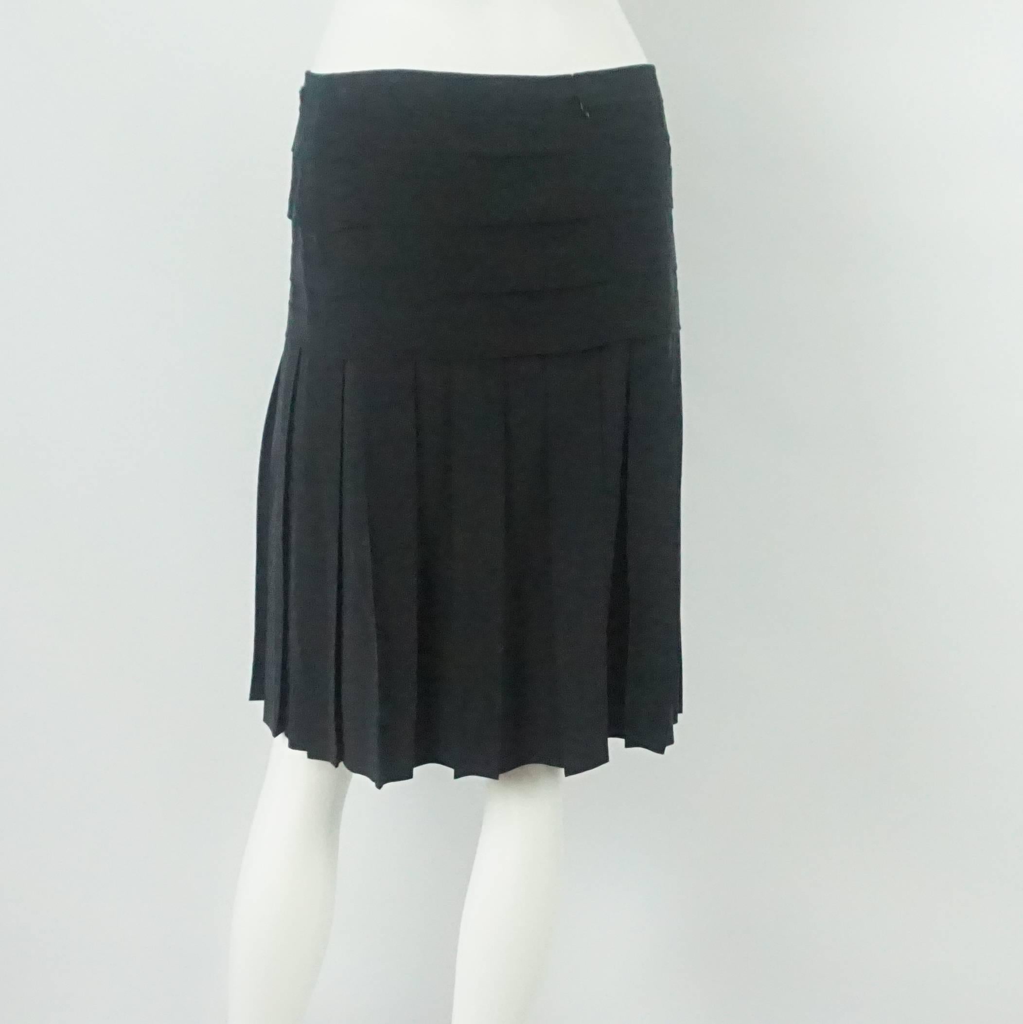 Chanel Black Silk Skirt - 38 - NWT In New Condition For Sale In West Palm Beach, FL