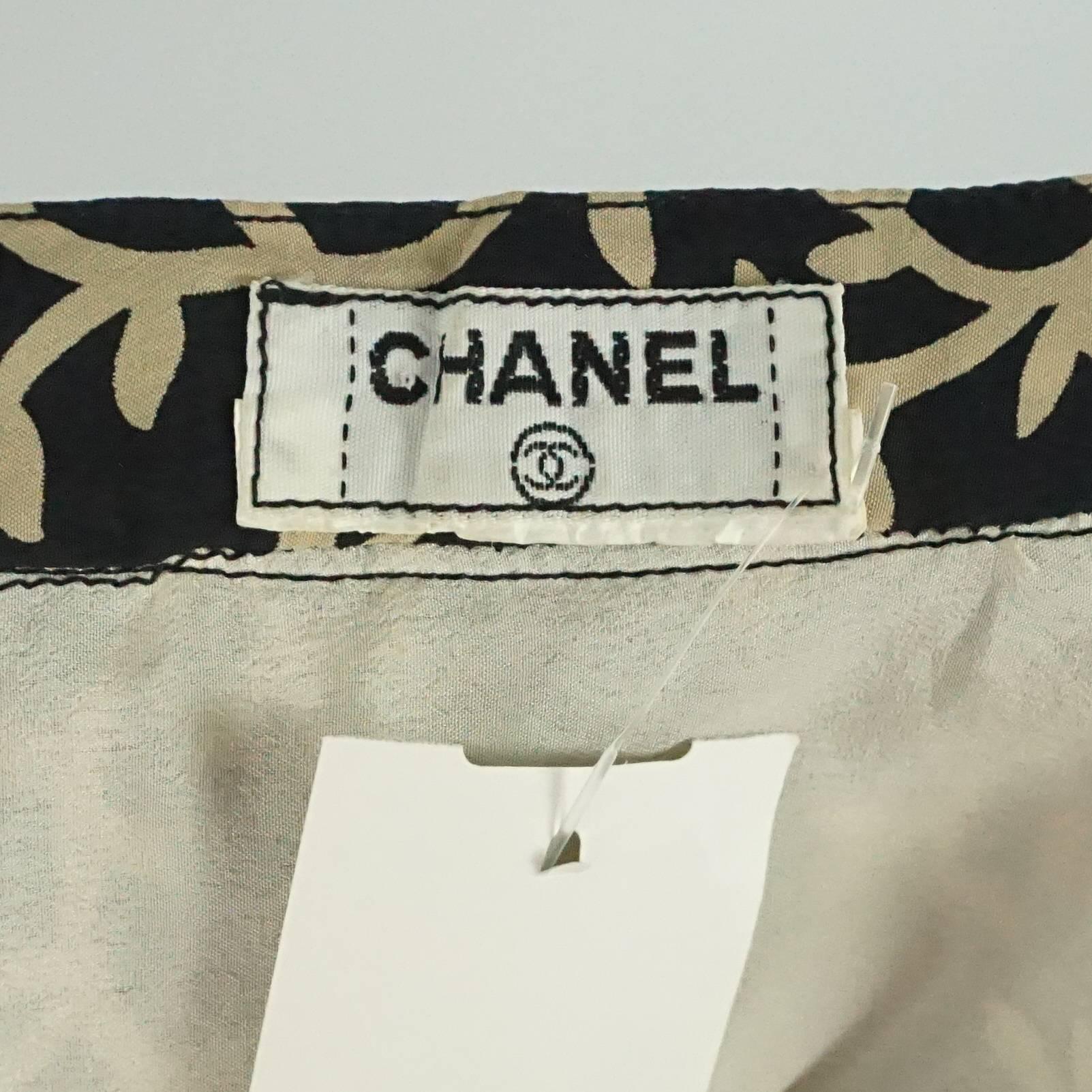 Chanel Black and Tan Skirt - M For Sale 1