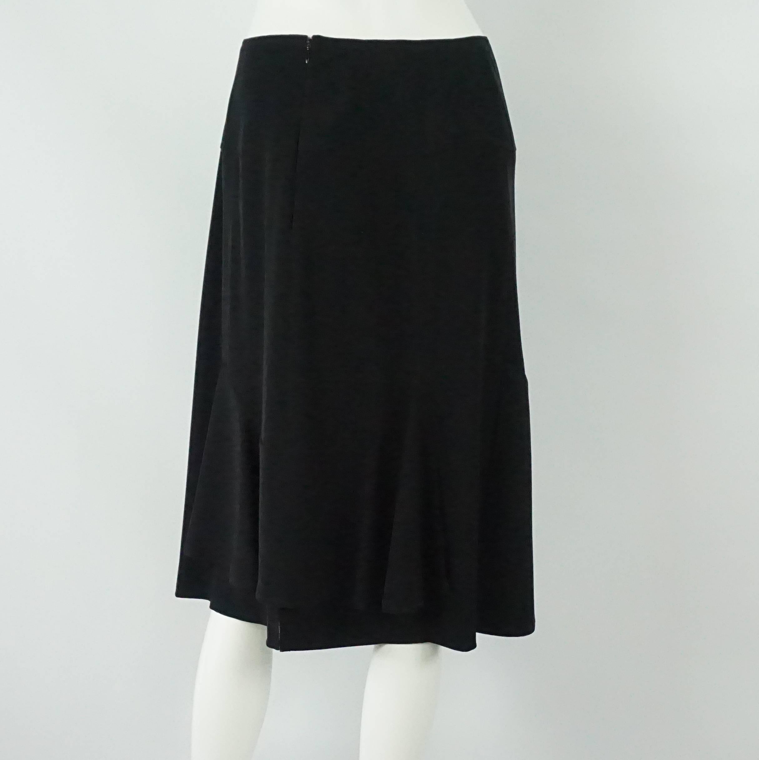 Chanel Black Silk Skirt - 44 In Excellent Condition For Sale In West Palm Beach, FL