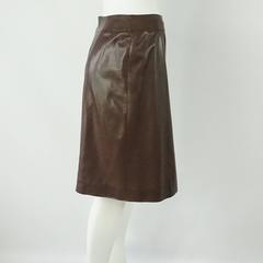 Chanel Brown Lambskin Wrap Skirt - Size 40 - Circa 2001A
