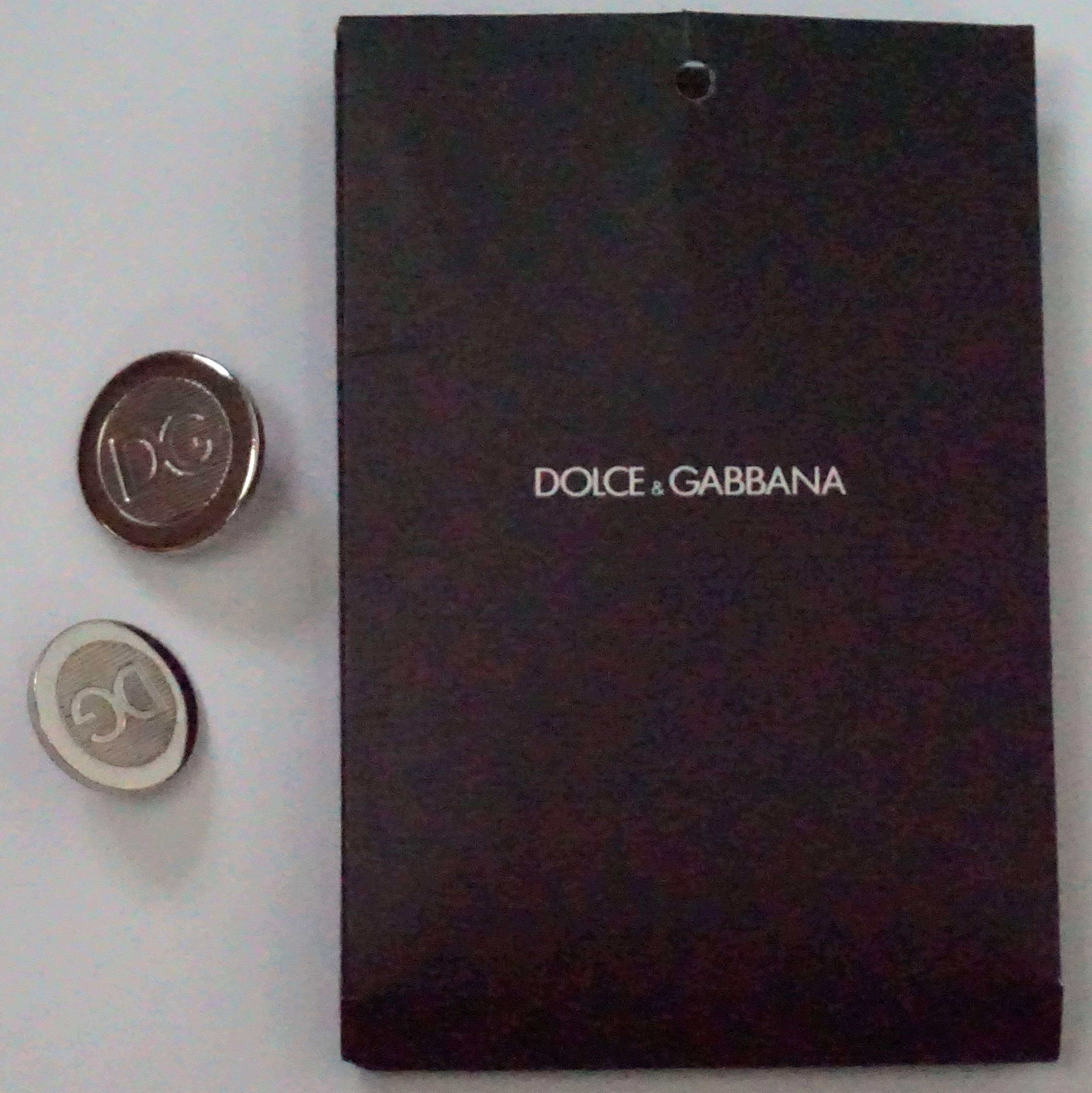 DOLCE & GABBANA Silver/Metallic Silk Quilted Brocade Jacket-46 1