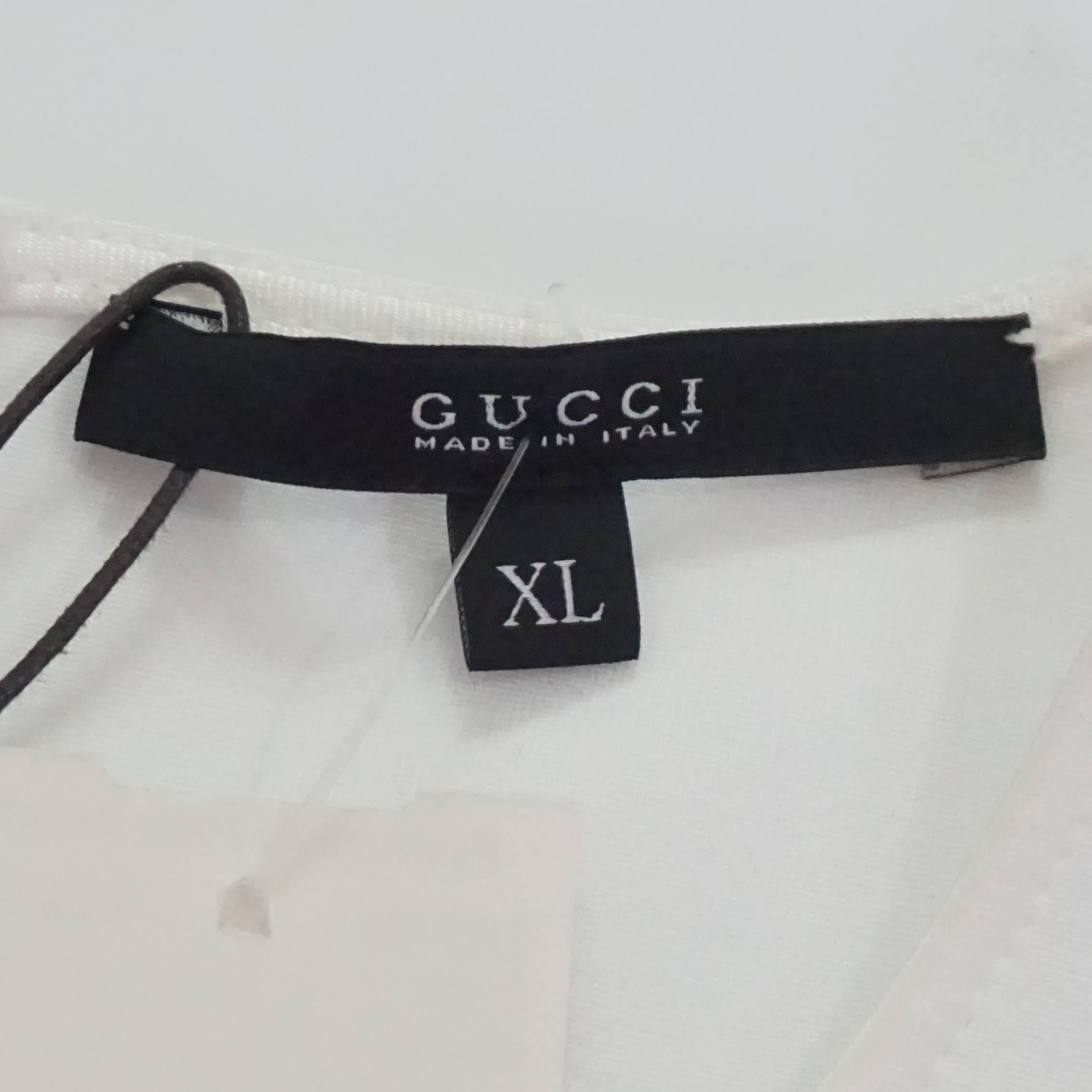 Gray Gucci Black & White Sleeveless Shift Dress - XL - NWT