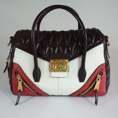 Miu Miu Black/White/Red Quilted Handbag - GHW